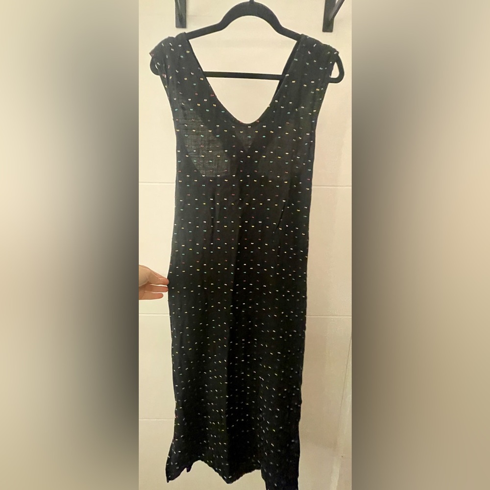 Ace & Jig Black Maxi Dress with Multicolor Dots